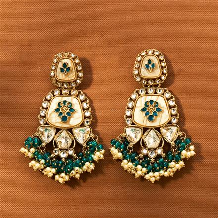 Indo Western Meenakari Earring With Mehndi Plating