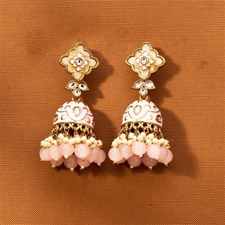Indo Western Beads Earring With Mehndi Plating