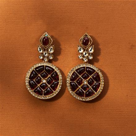 Indo Western Stone Earring With Mehndi Plating