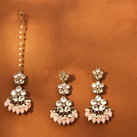 Indo Western Delicate Earring Tikka With Mehndi Plating