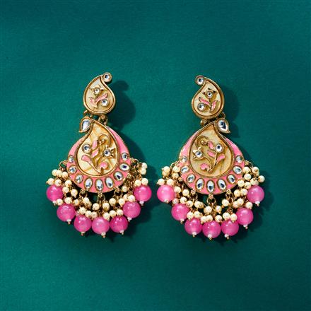 Indo Western Meenakari Earring With Mehndi Plating