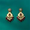 Indo Western Mother Of Pearl Earring With Mehndi Plating