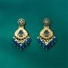 Indo Western Mother Of Pearl Earring With Mehndi Plating
