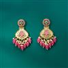Indo Western Mother Of Pearl Earring With Mehndi Plating