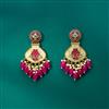 Indo Western Mother Of Pearl Earring With Mehndi Plating