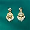 Indo Western Mother Of Pearl Earring With Mehndi Plating