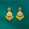 Indo Western Mother Of Pearl Earring With Mehndi Plating