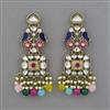 Indo Western Mother Of Pearl Earring with Mehndi Plating