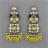 Indo Western Mother Of Pearl Earring with Mehndi Plating