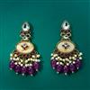 Indo Western Mother Of Pearl Earring With Mehndi Plating