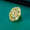 Indo Western Adjustable Ring With Gold Plating
