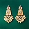 Indo Western Mother Of Pearl Earring With Mehndi Plating