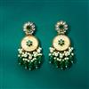 Indo Western Mother Of Pearl Earring With Mehndi Plating