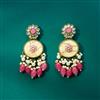 Indo Western Mother Of Pearl Earring With Mehndi Plating