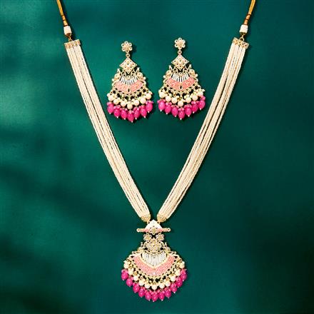 Indo Western Long Necklace With Gold Plating