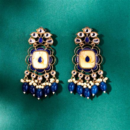 Indo Western Meenakari Earring With Mehndi Plating