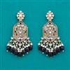 Indo Western Mother Of Pearl Earring with Mehndi Plating