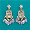 Indo Western Mother Of Pearl Earring with Mehndi Plating