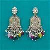 Indo Western Mother Of Pearl Earring with Mehndi Plating
