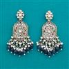 Indo Western Mother Of Pearl Earring with Mehndi Plating