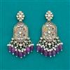 Indo Western Mother Of Pearl Earring with Mehndi Plating