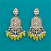 Indo Western Mother Of Pearl Earring with Mehndi Plating