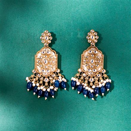 Indo Western Beads Earring With Mehndi Plating
