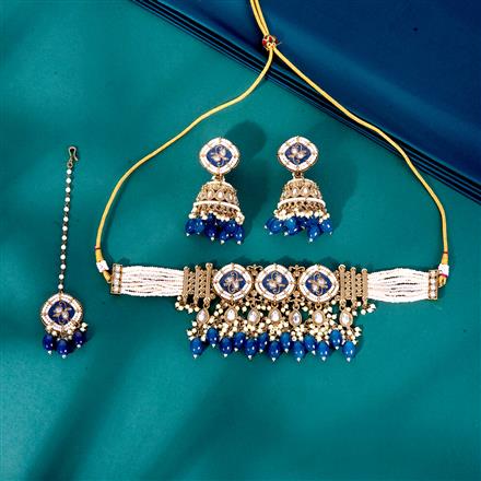 Indo Western Choker Necklace With Mehndi Plating