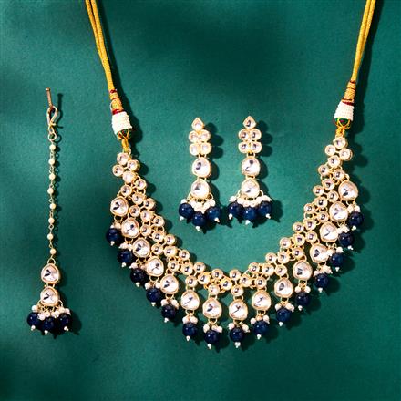 Indo Western Beads Necklace With Gold Plating