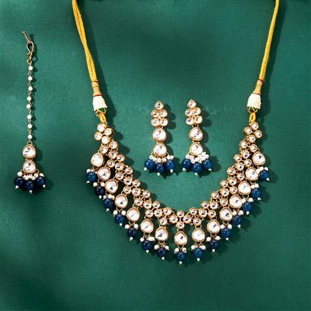Indo Western Beads Necklace With Mehndi Plating