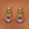 Indo Western Mother Of Pearl Earring With Mehndi Plating