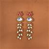 Indo Western Mother Of Pearl Earring With Mehndi Plating