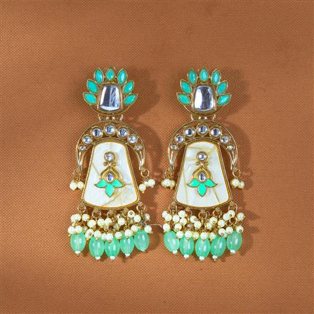 Indo Western Meenakari Earring With Mehndi Plating