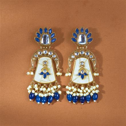 Indo Western Meenakari Earring With Mehndi Plating