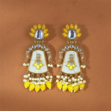 Indo Western Meenakari Earring With Mehndi Plating