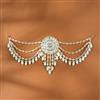 Indo Western Pearl Hair Brooch With Gold Plating