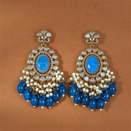 Indo Western Beads Earring With Mehndi Plating