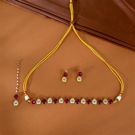 Indo Western Choker Necklace With Mehndi Plating