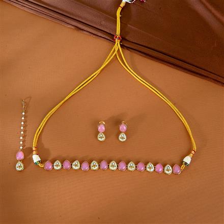 Indo Western Choker Necklace With Mehndi Plating