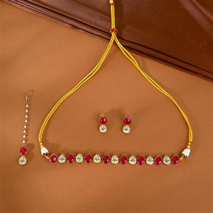 Indo Western Choker Necklace With Mehndi Plating