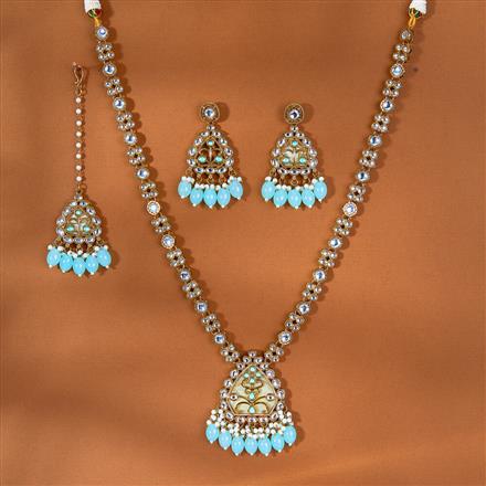 Indo Western Long Necklace With Mehndi Plating