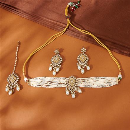 Indo Western Choker Necklace With Mehndi Plating
