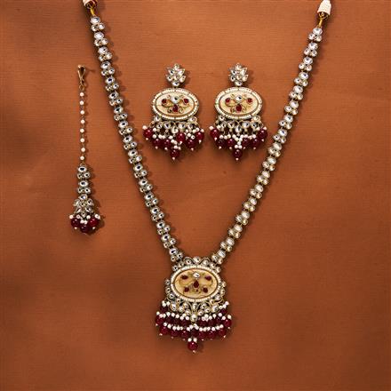 Indo Western Long Necklace With Mehndi Plating