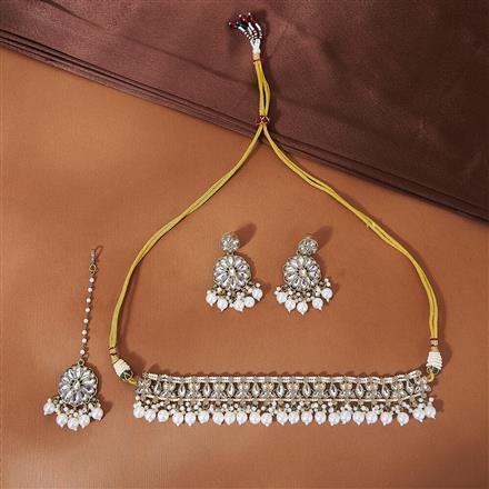 Indo Western Choker Necklace With Mehndi Plating