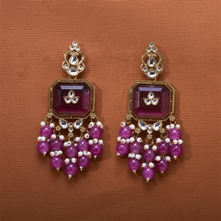 Indo Western Beads Earring With Mehndi Plating