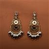 Indo Western Mother Of Pearl Earring With Mehndi Plating
