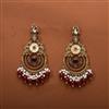 Indo Western Mother Of Pearl Earring With Mehndi Plating