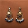 Indo Western Mother Of Pearl Earring With Mehndi Plating