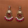 Indo Western Mother Of Pearl Earring With Mehndi Plating