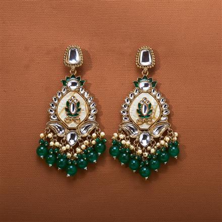 Indo Western Meenakari Earring With Mehndi Plating